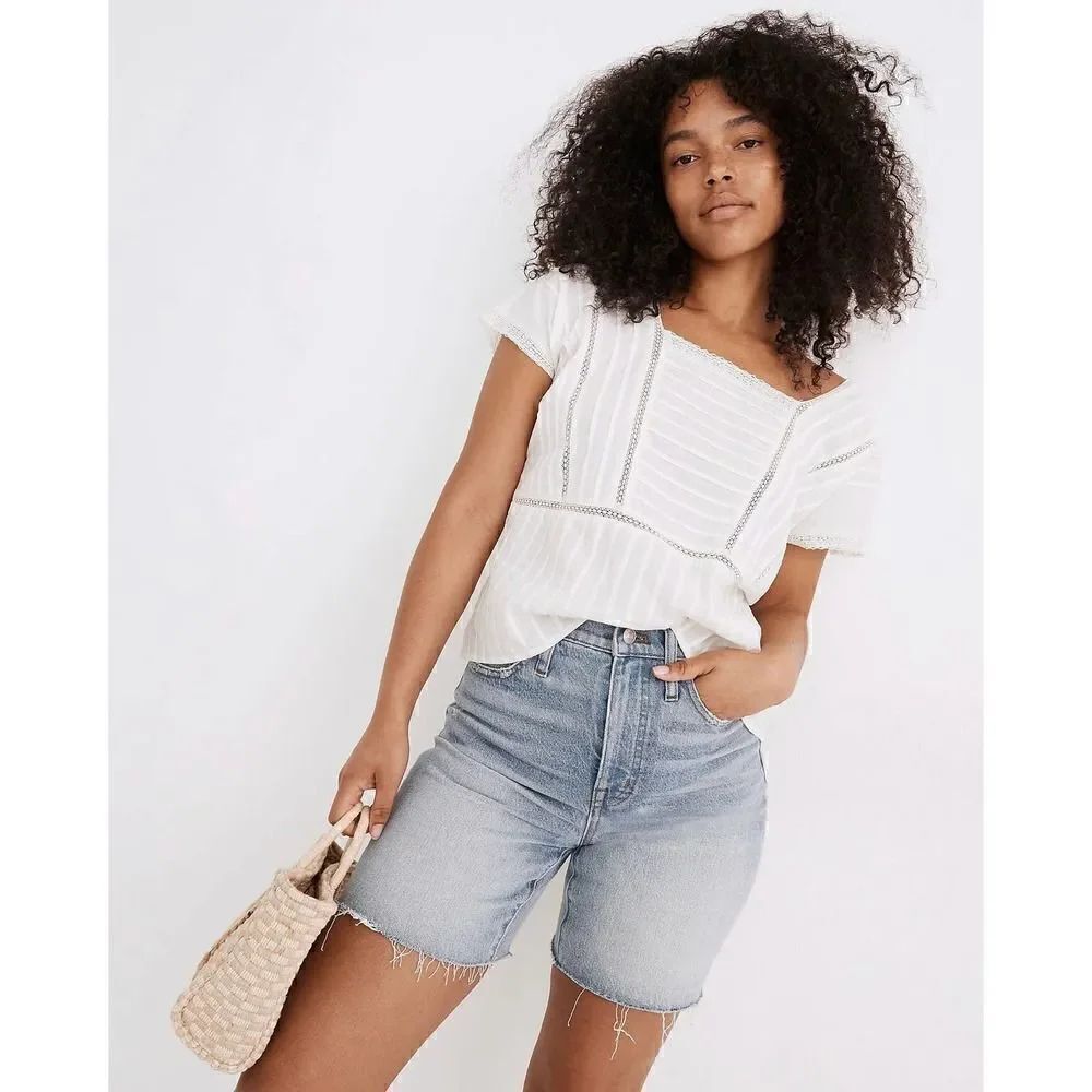 MADEWELL NWT High-Rise Mid-Length Denim Shorts size 23